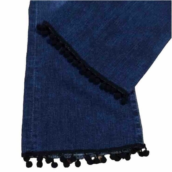 GOOD AMERICAN The Pom Pom Good Boot Crop Jeans Size 16 - Picture 5 of 7